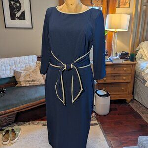 Navy daydress bowtie trim new with tags